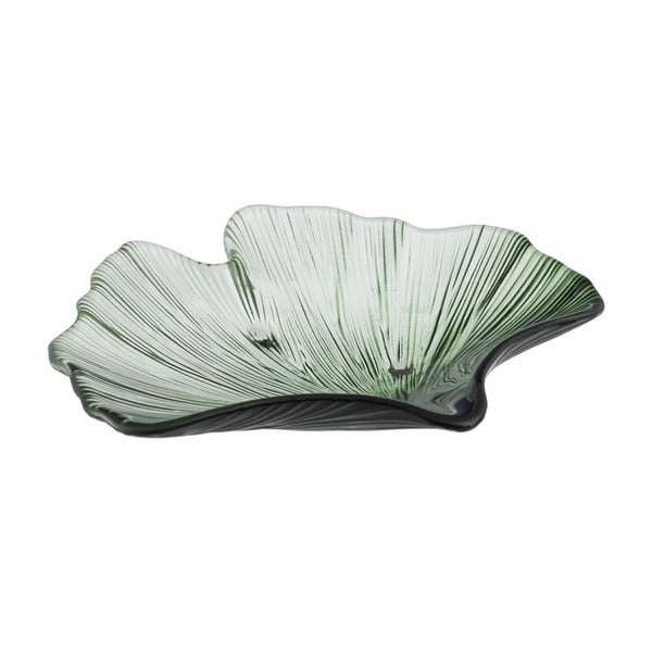 Üveg dekoratív tálca 16x17 cm Gingko – Ixia