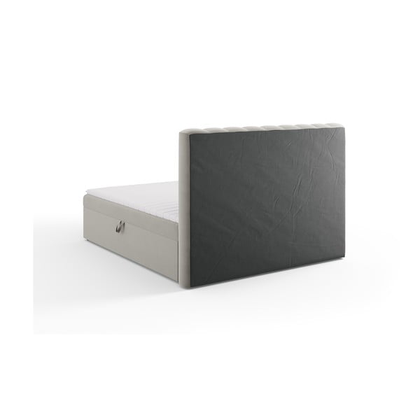 Szürke boxspring ágy tárolóhellyel 180x200 cm Gina – Milo Casa-image-4