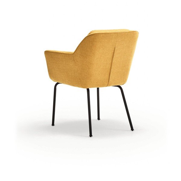 Mustársárga kárpitozott karfás étkezőfotel Sadira – Teulat-image-4