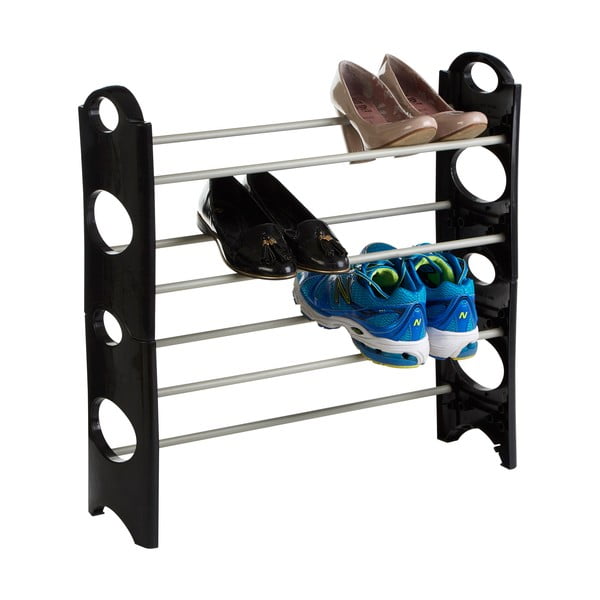Fekete-ezüstszínű fém cipőtartó állvány Tavia – Premier Housewares-image-2