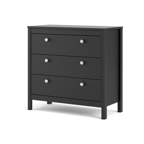 Fekete alacsony komód 82x80 cm Madrid – Tvilum-image-3