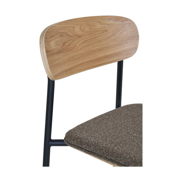 Fekete-barna rakásolható bárszék kőrisfa dekorral (ülésmagasság 66 cm) Estepona – House Nordic-image-1