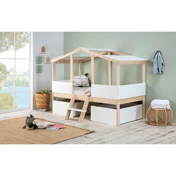 Fehér gyerekágy alatti fiók szett 2 db-os Parma – Marckeric-image-4