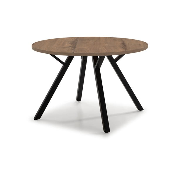 Kerek étkezőasztal diófa dekorral ø 120 cm Beni - Marckeric-image-1