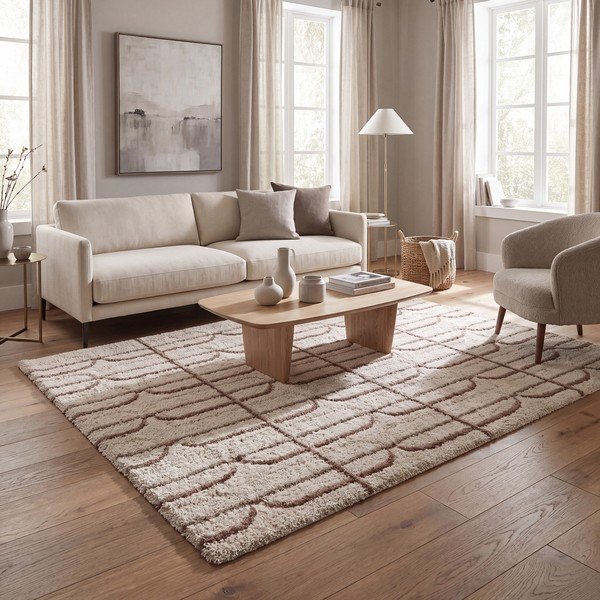 Krémszínű-világosbarna szőnyeg 80x150 cm Ember – Universal-image-1