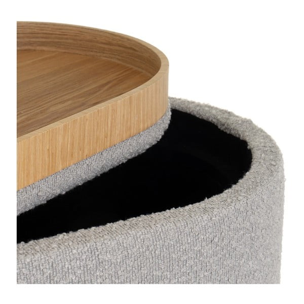 Világosszürke buklé puff – Casa Selección-image-1