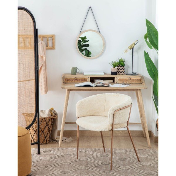 Rézszínű-krémszínű étkezőszék szett 2 db-os Runnie – Kave Home-image-1