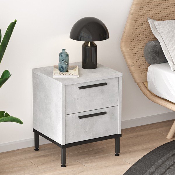 Világosszürke éjjeliszekrény Signor – Kalune Design-image-1