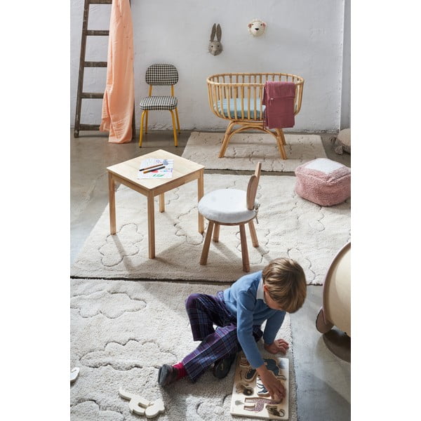 Krémszínű mosható kézi szövésű pamut gyerek szőnyeg 120x160 cm Clouds – Lorena Canals-image-4