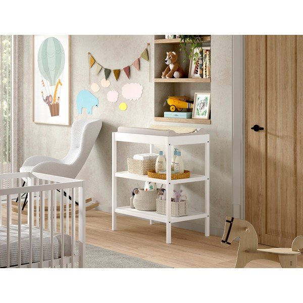 Fehér bükkfa pelenkázó asztal Dino – Vipack-image-1