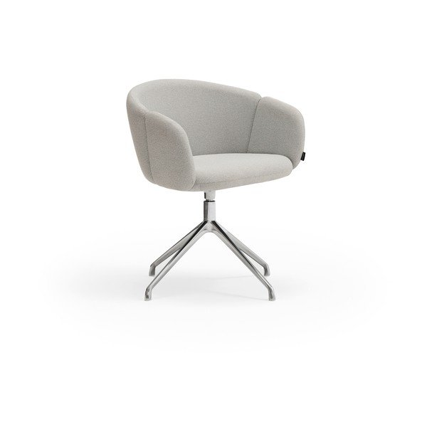 Világosszürke kárpitozott karfás étkezőfotel Add – Teulat