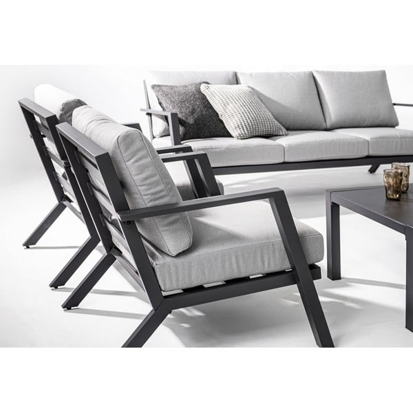 Szürke alumínium négyszemélyes kerti lounge szett Harley   – Bizzotto-image-4