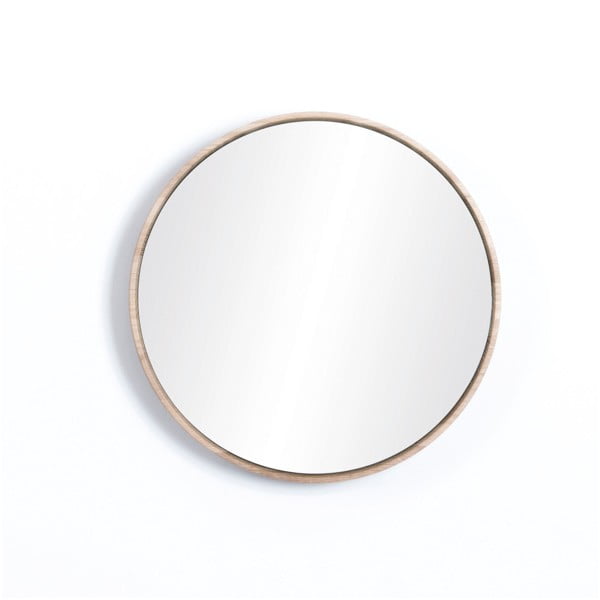 Look falitükör tömör tölgyfa kerettel, ⌀ 32 cm - Gazzda-image-1