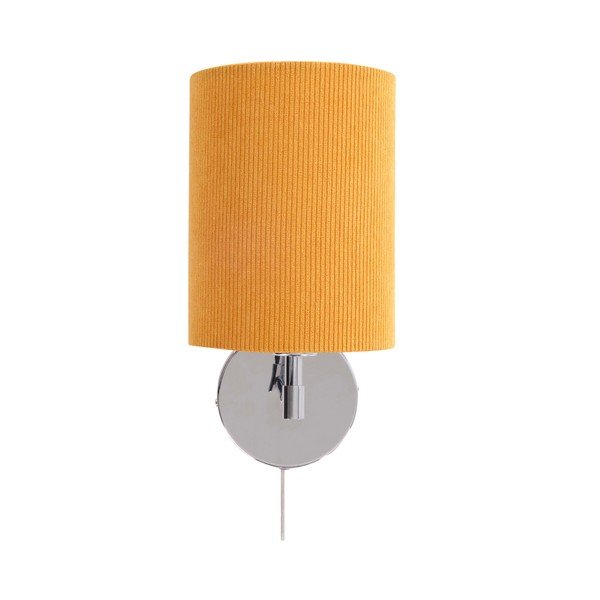 Sárga-fényes ezüstszínű konnektorhoz csatlakoztatható textil fali lámpa Seth – Jotex-image-3