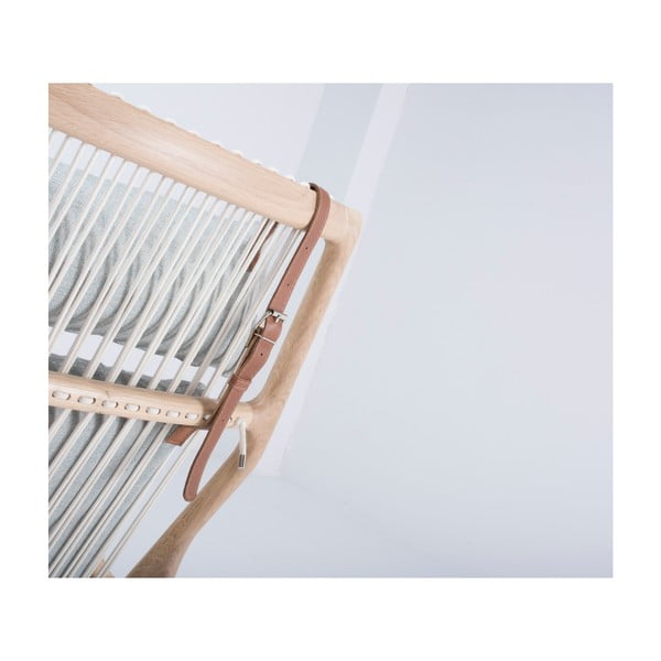 Dedo tölgyfa fotel kékesszürke szövet ülőrésszel - Gazzda-image-3