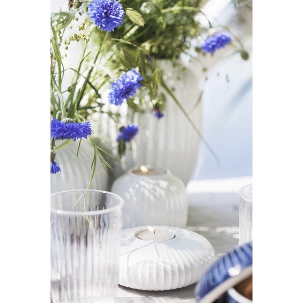 Hammershoi fehér porcelán gyertyatartó teamécseshez, ⌀ 13 cm - Kähler Design-image-1