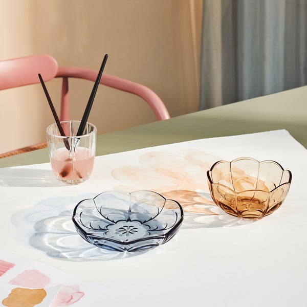 Világoskék üveg desszertes tányér készlet 2 db-os ø 16 cm Lily – Holmegaard-image-4