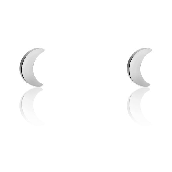 Ezüstszínű hold alakú rozsdamentes acél női fülbevaló - Emily Westwood