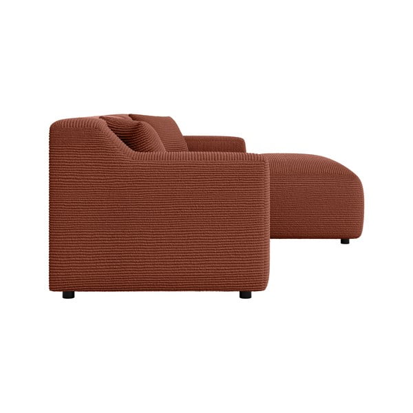 Téglavörös kordbársony sarokkanapé (jobb oldali-heverő résszel) Martin – Ropez-image-3