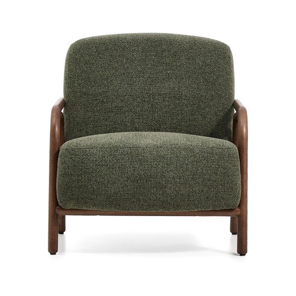 Sötétzöld zsenília fotel Sylo – Kave Home-image-2