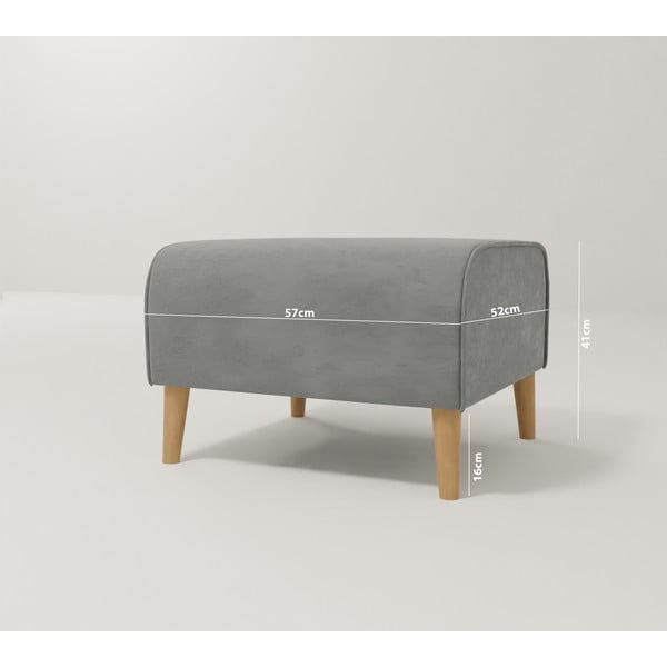 Világosszürke bársony lábtartó Carole – Ropez-image-3