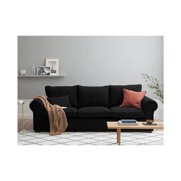 Hermes fekete kanapé, 245 cm - Windsor & Co Sofas-image-2