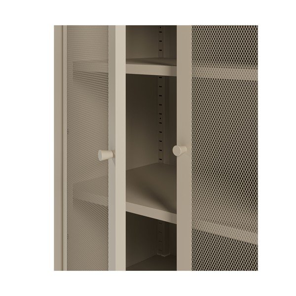 Krémszínű fém szekrény 70x100x40 cm Fayna – Marckeric-image-4