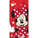 Piros pamut gyerek fürdőlepedő 70x140 cm Minnie "Red heart" – Jerry Fabrics