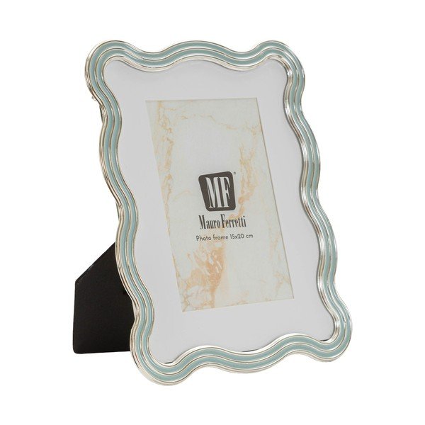 Világoskék-ezüstszínű fém-üveg álló képkeret 17,5x22,5 cm Elizabeth – Mauro Ferretti