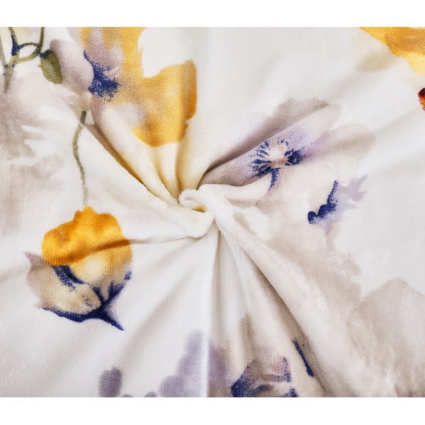 Fehér egyszemélyes mikroplüss ágyneműhuzat 140x200 cm Blossom – My House-image-4