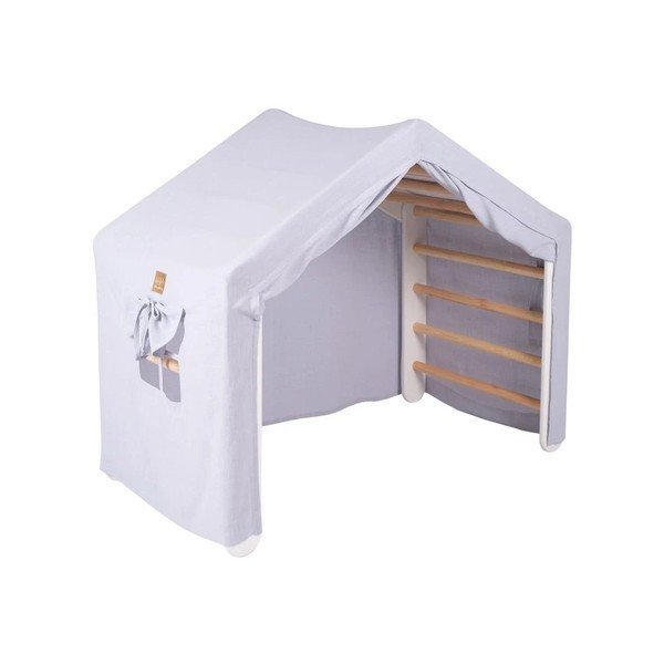 Világoskék-natúr színű borovi fenyő pikler háromszög 112x61x94 cm Montessori – Meowbaby-image-3