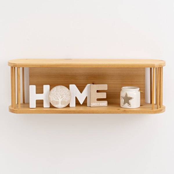 Natúr színű nyárfa fali polc képekhez 60 cm Aspen – Casa Selección-image-1