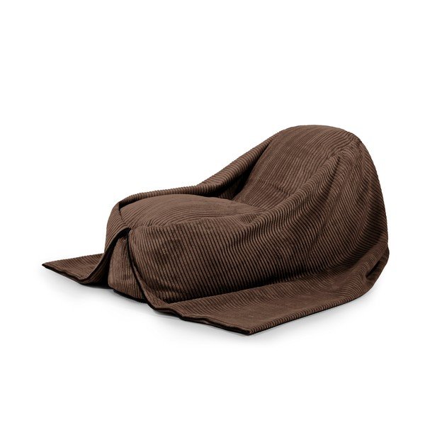 Sötétbarna kordbársony gyerek babzsákfotel Cocoon 120 – SLOWDOWN