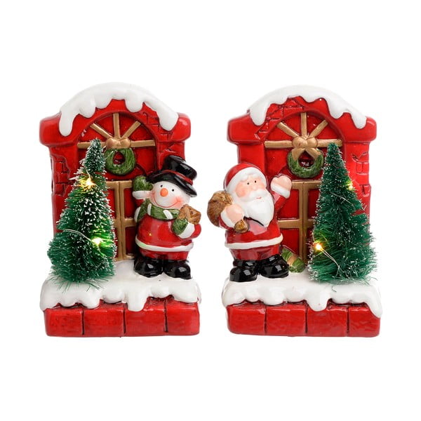 Santa Snowman 2 db-os karácsonyi kerámia dekoráció szett - InArt