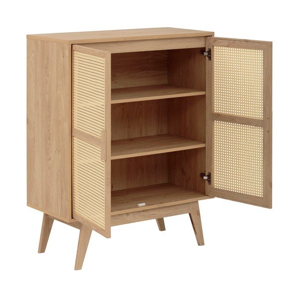 Natúr színű szekrény tölgyfa dekorral 87x110 cm Bridget – Støraa-image-3