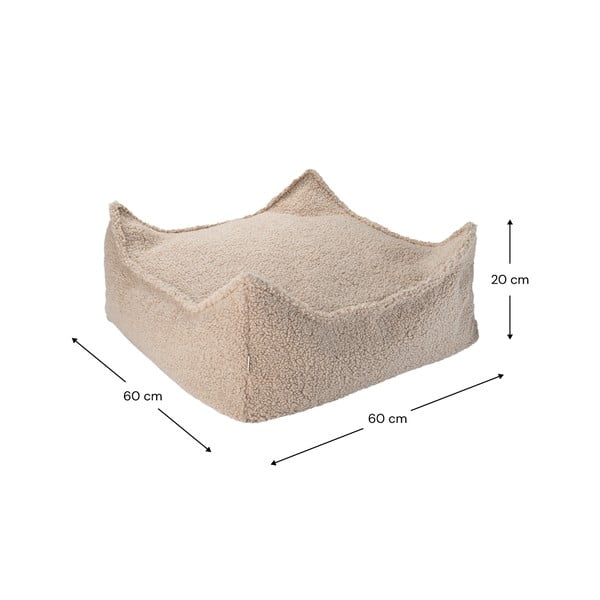 Világosbarna buklé gyerek babzsákfotel Square – Wigiwama-image-4