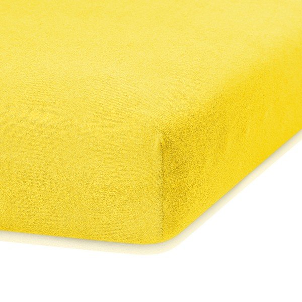 Ruby Yellow sárga kétszemélyes gumis lepedő, 220-240 x 220 cm - AmeliaHome-image-1