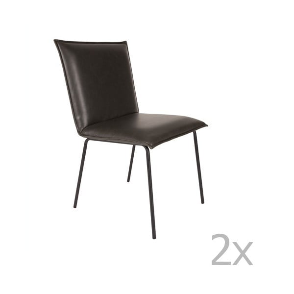 Floke fekete szék szett, 2 db-os - White Label