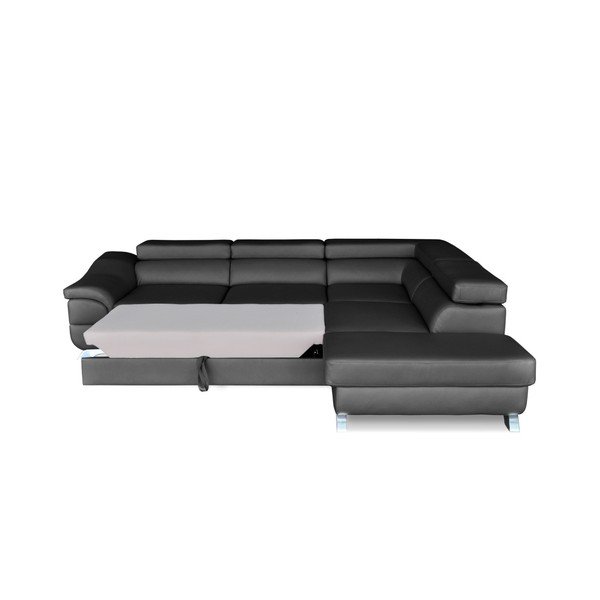 Omnikron sötétszürke kinyitható sarokkanapé, jobb oldali kivitel - Windsor & Co. Sofas-image-4