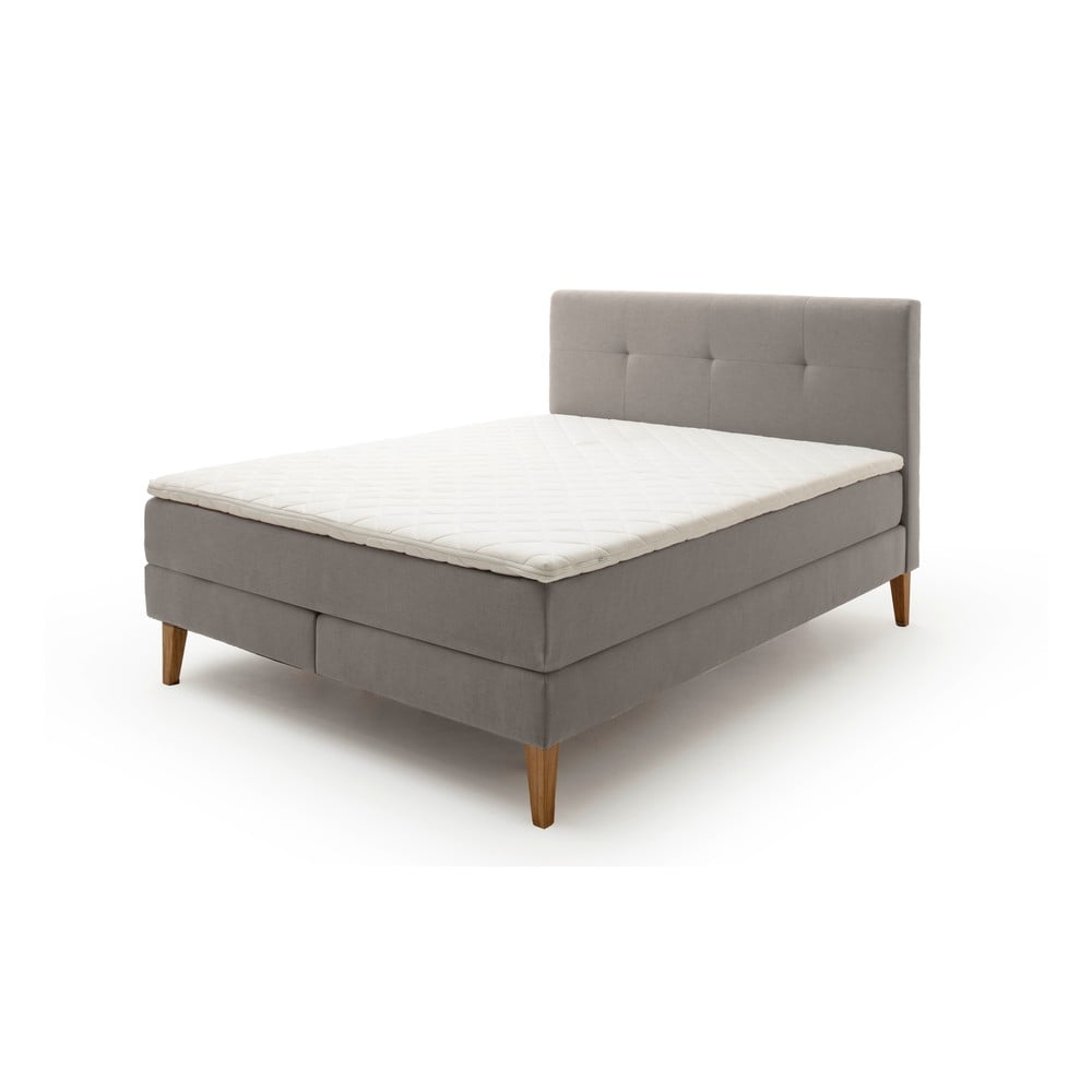 Világosszürke boxspring ágy 160x200 cm Stockholm – Meise Möbel