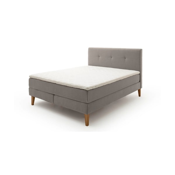 Világosszürke boxspring ágy 160x200 cm Stockholm – Meise Möbel