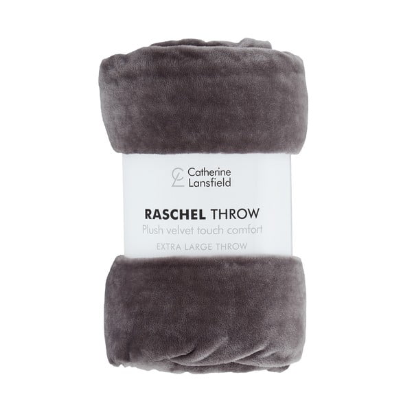 Sötétszürke mikroplüss takaró 130x170 cm Raschel Velvet – Catherine Lansfield-image-2