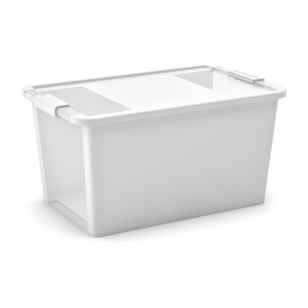 Fehér fedeles műanyag tárolódoboz 55x35x28 cm Bi-Box L  KIS