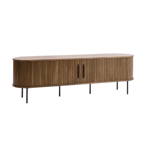 Barna TV-állvány tölgyfa dekorral 180x56x45 cm Nola – Unique Furniture-image-2