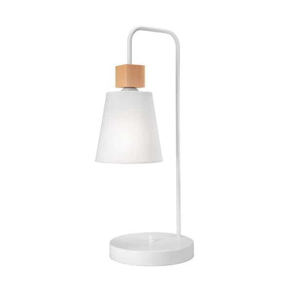 Fehér asztali lámpa textil búrával (magasság 52 cm) Enrico – LAMKUR