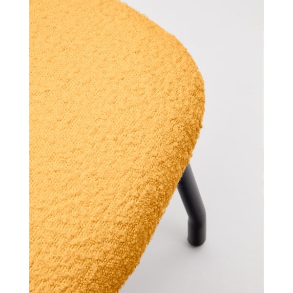 Mustársárga buklé puff Belina – Kave Home-image-4