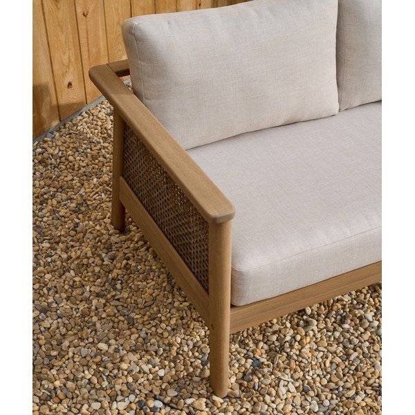 Bézs-natúr színű akácfa ötszemélyes kerti lounge szett Alabe – Kave Home-image-4