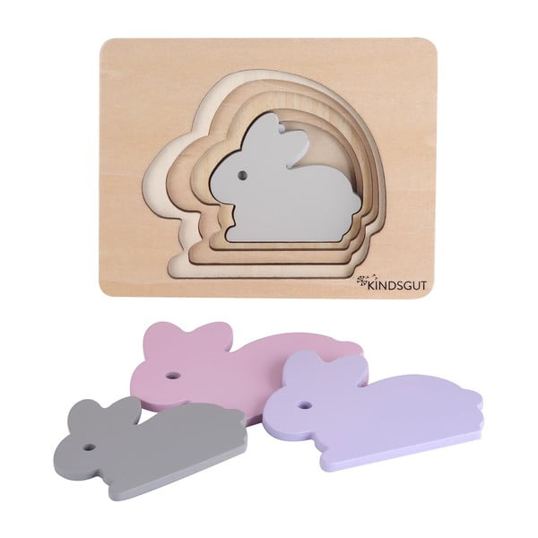 Fa formabeillesztős puzzle Rabbit – Kindsgut-image-4