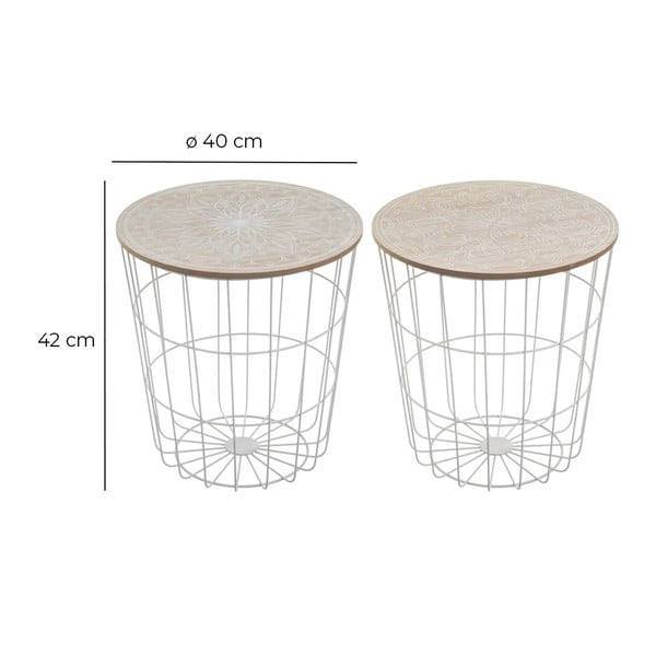 Kerek tárolóasztal szett 2 db-os ø 40 cm – Casa Selección-image-4