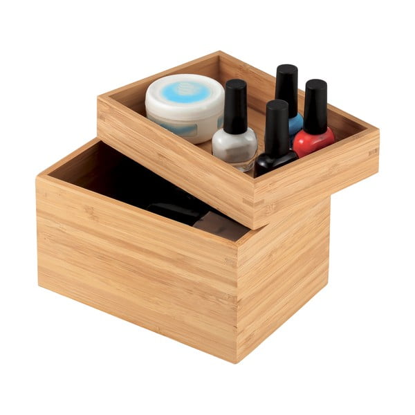 Natúr színű bambusz fürdőszobai rendszerező kozmetikumokhoz Isalys – MSV